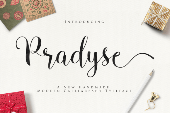 Pradyse: The Script Handwritten Font for Romantic Campaign Visuals